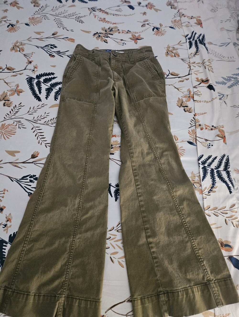 Olive Green Wide Leg Pants